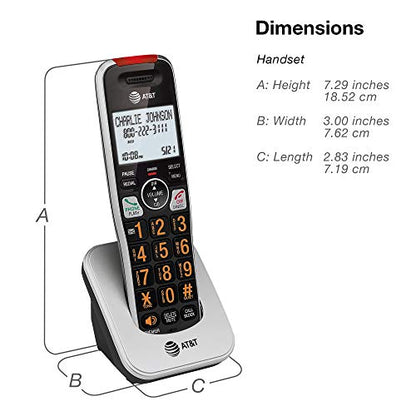 AT&T BL102-2 DECT 6.0 2-Handset Cordless Phone for Home with Answering Machine, Call Blocking, Caller ID Announcer, Audio Assist, Intercom, and Unsurpassed Range, Silver/Black