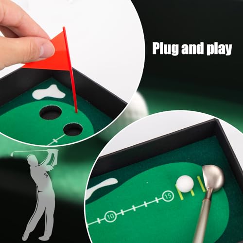 AMOR PRESENT 7PCS Golf Pen Set, Mini Desktop Golf Set Golf Clubs Pens, Mini Golf Game Set for Men, Dad, Boss Coworker, Office Birthday Gift Ball Game for Office Desk