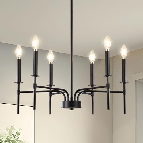 6 Light Farmhouse Chandelier for Dining Room Table