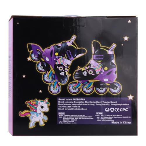 WESKIFAN Unicorn Inline Skates with Light Up Wheels
