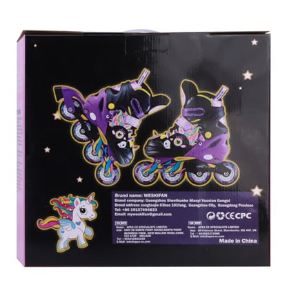 WESKIFAN Unicorn Inline Skates with Light Up Wheels