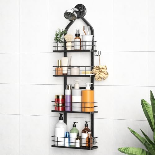 Aquohola Adjustable Over-Showerhead 4-Tier Shower Caddy