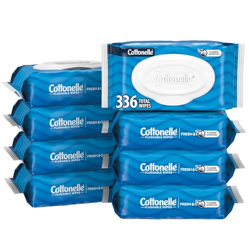 336 Count Cottonelle Flushable Adult Wet Wipes Packs
