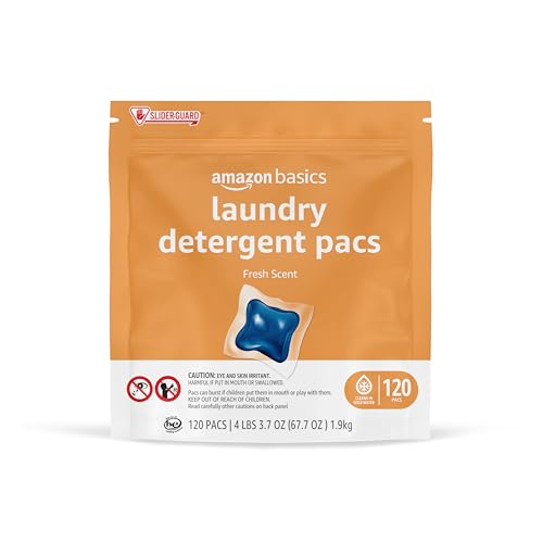 120 Count Amazon Basics Laundry Detergent Pacs Fresh Scent
