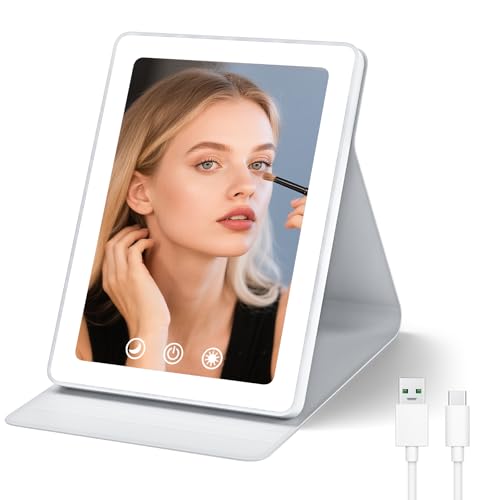 Rechargeable LED Lighted Travel Makeup Mirror