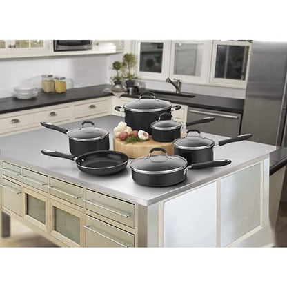 Cuisinart 11-Piece Nonstick Cookware Set, Black, 55-11BK