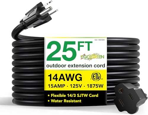 25 ft Heavy Duty Outdoor Extension Cord