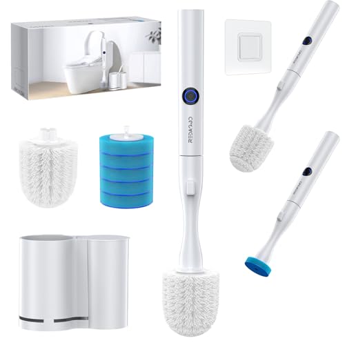 Rechargeable Electric Toilet Brush with Holder and Refills
