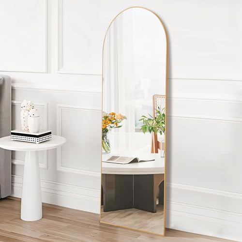 59"x16" Arched Full Length Mirror with Stand