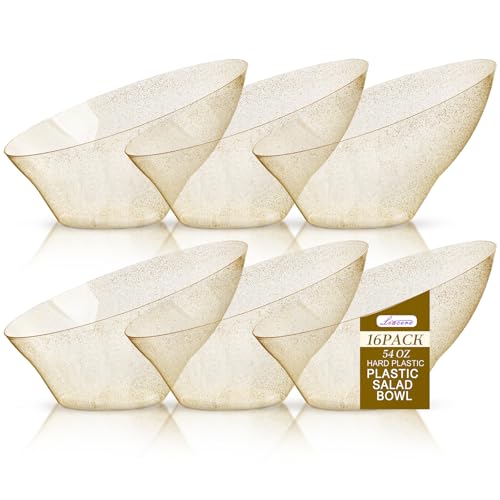 16 Pack Disposable Plastic Serving Bowls 54 oz