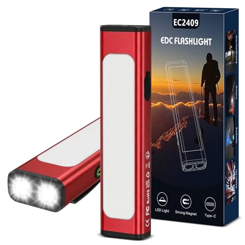 1 Pack Flat Rechargeable USB-C EDC Flashlight