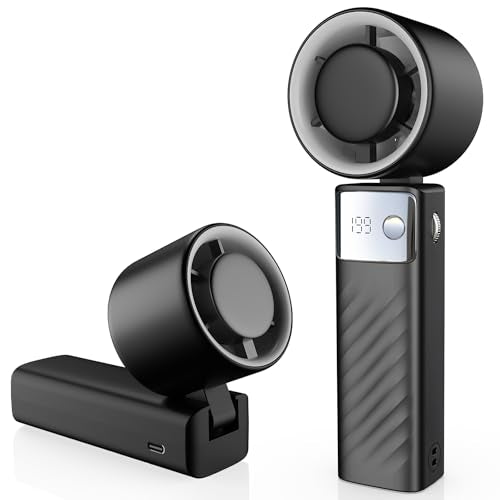 Portable Foldable Turbo Handheld Fan with LED Display