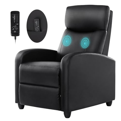 Recliner Chair Leather Home Theater with Lumbar Support