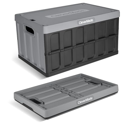 62L Collapsible Plastic Storage Bins with Lids