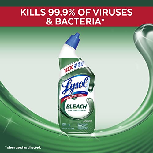 Lysol Toilet Bowl Cleaner W. Bleach, 48oz (2x24oz), 10X Cleaning Power