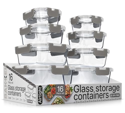 16 Piece Glass Food Storage Containers with Lids