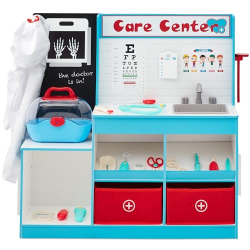 Wooden Kids Doctor Office Playset with Accessories