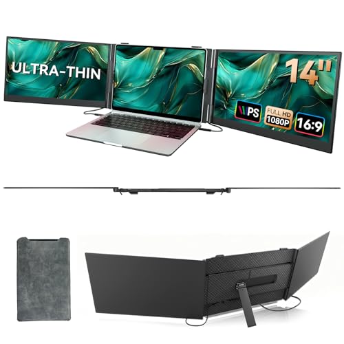 14-Inch Triple Laptop Screen Extender 1080p IPS Monitor