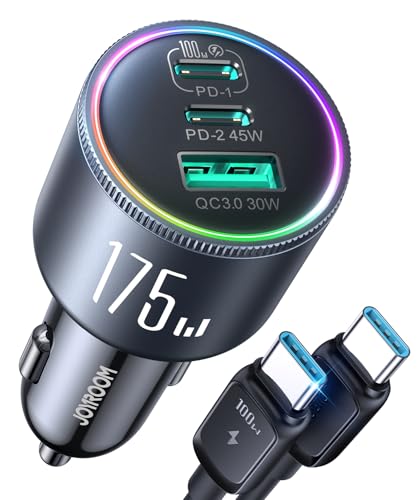 175W 3-Port USB C Fast Car Charger Adapter