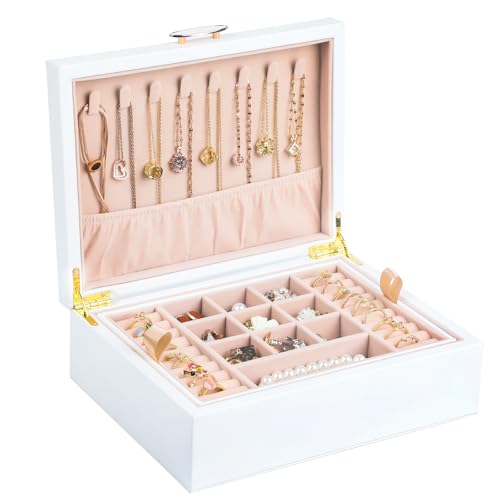 Travel Jewelry Organizer Box with 2-Layer Storage