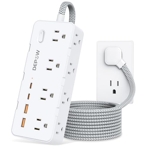 8 Outlet Surge Protector Power Strip with USB C