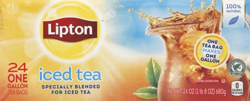 Lipton Unsweetened Iced Tea Bags, 24 Count
