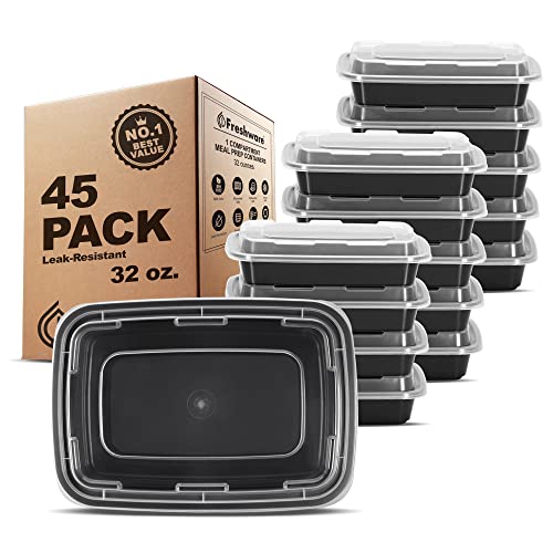 45 Pack Meal Prep Food Containers with Lids 32oz