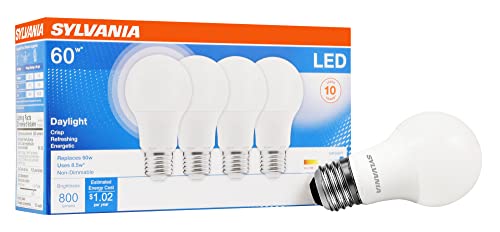 4 Pack LEDVANCE 60W Equivalent A19 LED Bulbs