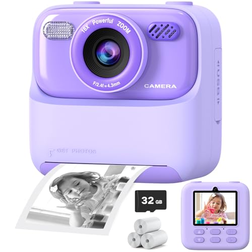 Kids Instant Print Digital Camera with 32GB Card