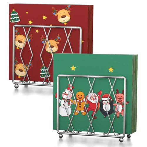 2 Pack Upright Metal Napkin Holder Dispensers