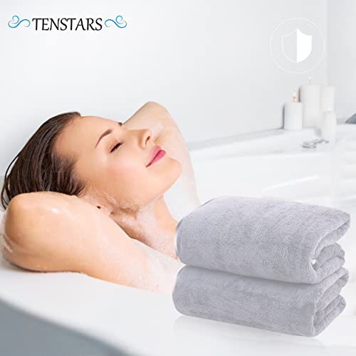 TENSTARS Quick Drying Microfiber Bath Towels - 2 Pack