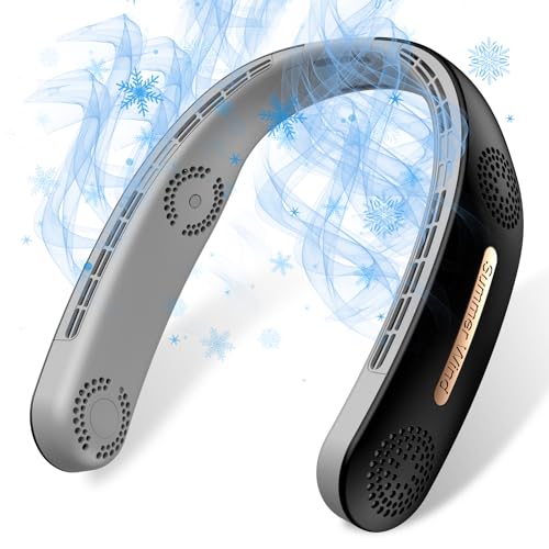 6000mAh Portable Bladeless Neck Fan 4 Turbo Speeds