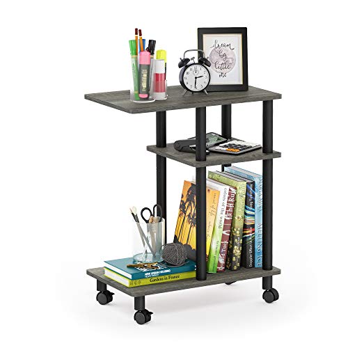 Furinno C Shaped Side Table with Casters