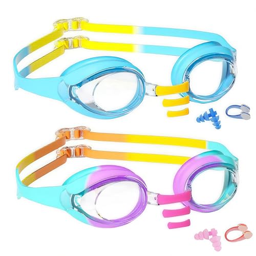 2 Pack Kids Anti-Fog UV Protection Swim Goggles
