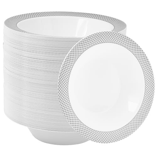 100 Pack Plastic Disposable Soup Bowls 12 oz