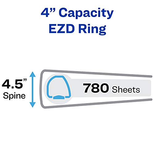Avery Durable View 3 Ring Binder, 4 Inch Slant Rings, 6 White Binders (09801)