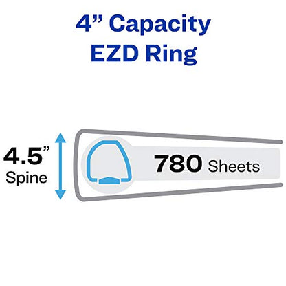 Avery Durable View 3 Ring Binder, 4 Inch Slant Rings, 6 White Binders (09801)