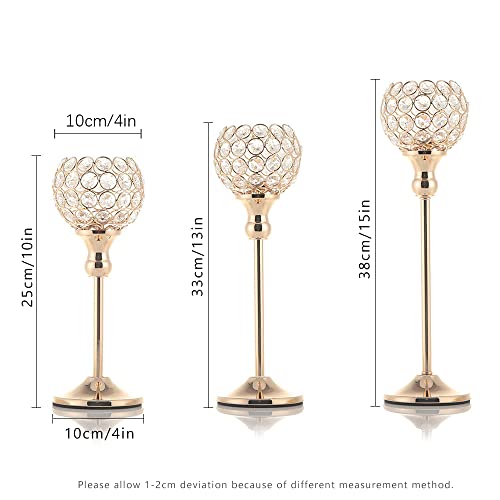 3-Piece Crystal Candle Holders for Home Decor