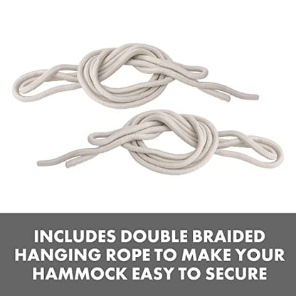 Bliss Hammocks BH-400WFRCA Polyester Hand-Braided Hammock in a Bag Decorative Fringe, Natural Brown