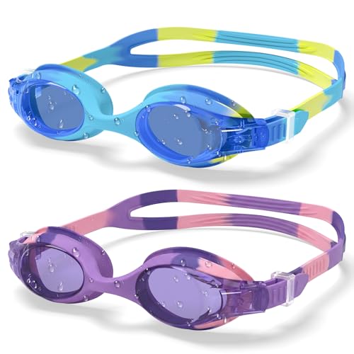 2 Pack Kids Anti-Fog Swim Goggles