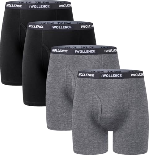 Men's Boxer Briefs Breathable Moisture-Wicking Cotton Underwear Multipack