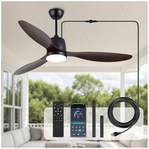 52-Inch Outdoor Ceiling Fan with Light and Remote
