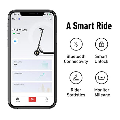 NIU KQi1 Pro Electric Scooter for Adults - 250W Power, 15.5 Miles Range, Max Speed 15.5MPH, 9' Tires, Dual Brakes, Portable Folding Commuting E Scooter, UL Certified