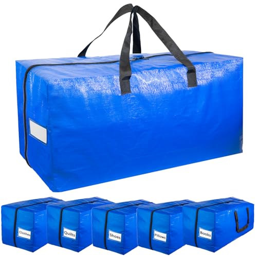 6 Pack Extra Large Heavy Duty Moving Storage Bags