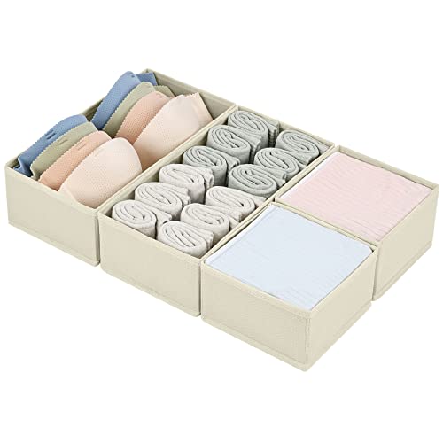 4 Pack Drawer Organizer Bins for Clothes Storage