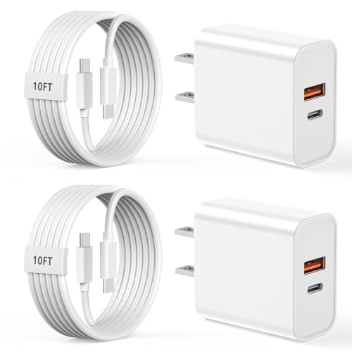 2 Pack 20W Fast iPhone USB C Wall Charger