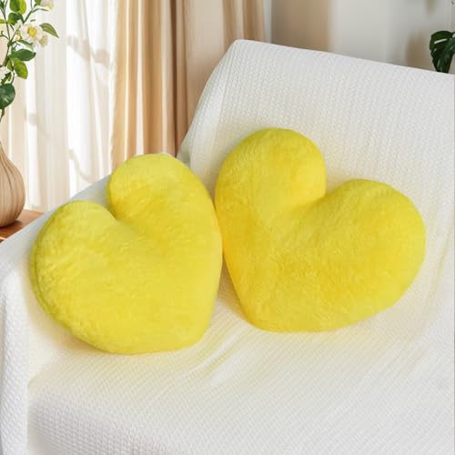 2 Pack Heart Shaped Decorative Throw Pillows