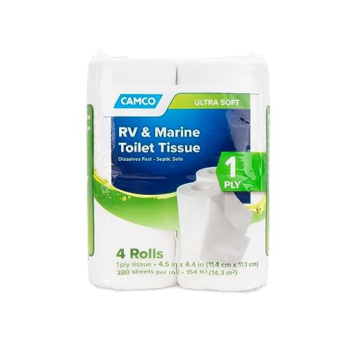 4 Pack Camco RV Marine Quick Dissolve Toilet Paper