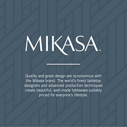 Mikasa Oliver Gleam Silverware, 18/10 Stainless Steel Cutlery 12, Inlcludes 5 Serving Untensils, 65 Piece Set, Silver