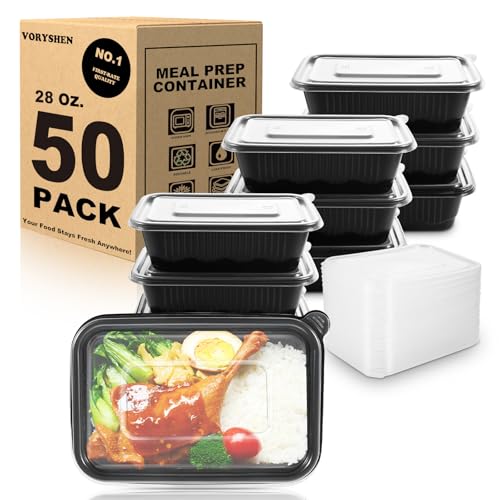 50 Pack 28 Oz Meal Prep Containers with Lids